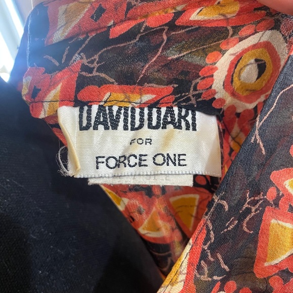 David Dart | Force One Vintage Georgette Sheer Button Front Sun Dress Swim Cover - Picture 5 of 7